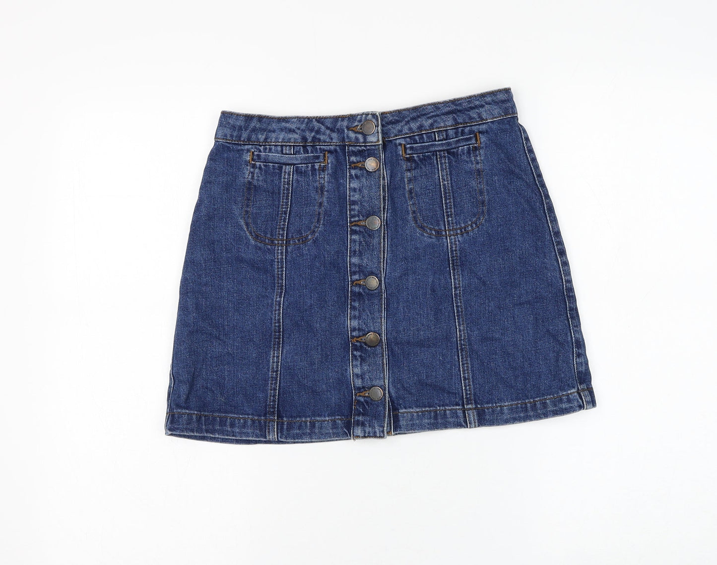 Womens UK Size 8 Topshop A-Line Denim Skirt