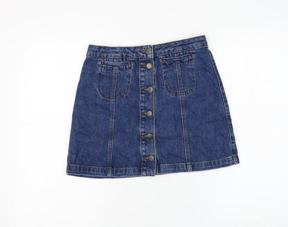 Womens UK Size 8 Topshop A-Line Denim Skirt
