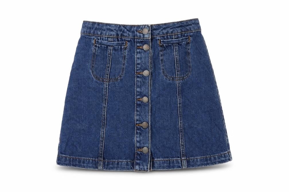Womens UK Size 8 Topshop A-Line Denim Skirt