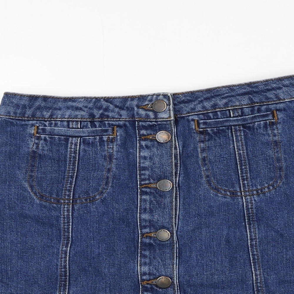 Womens UK Size 8 Topshop A-Line Denim Skirt