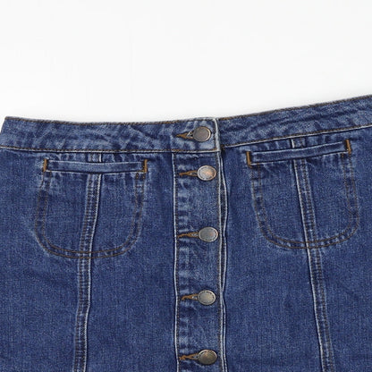 Womens UK Size 8 Topshop A-Line Denim Skirt