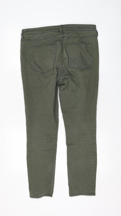 Womens UK Size 33 in H&M Regular Fit Skinny Green Jeans
