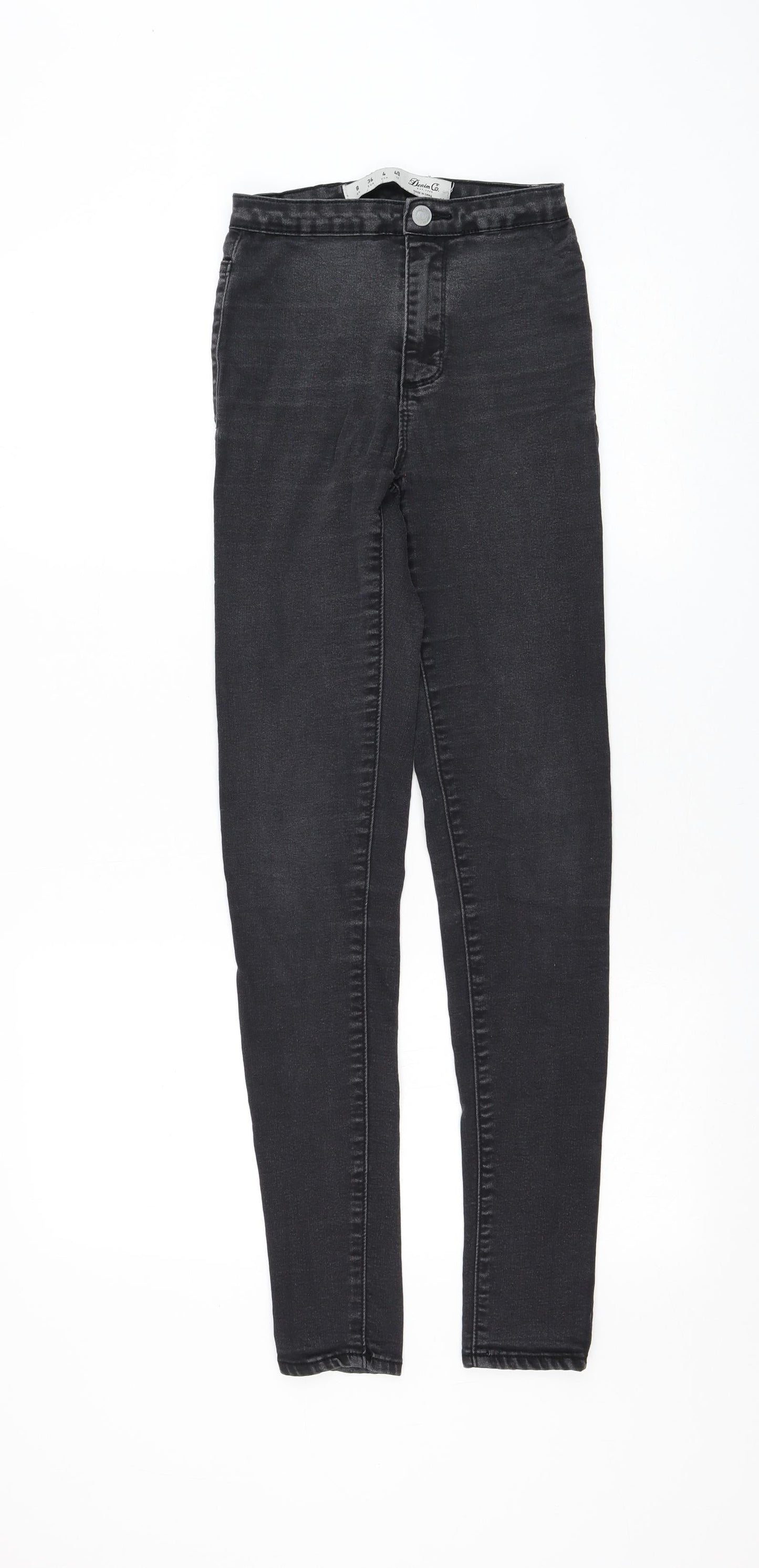 Primark Womens Black Cotton Skinny Jeans Size 8 L28 in Regular Zip