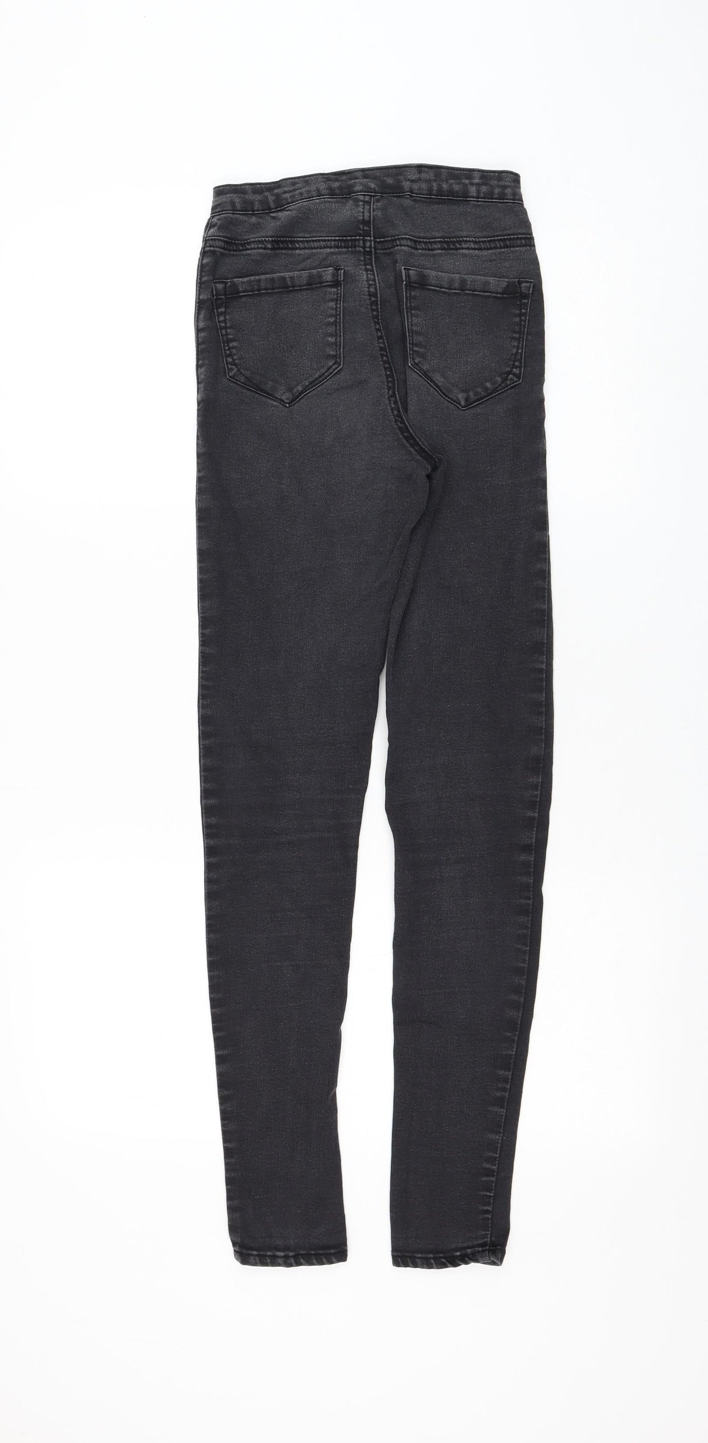 Primark Womens Black Cotton Skinny Jeans Size 8 L28 in Regular Zip
