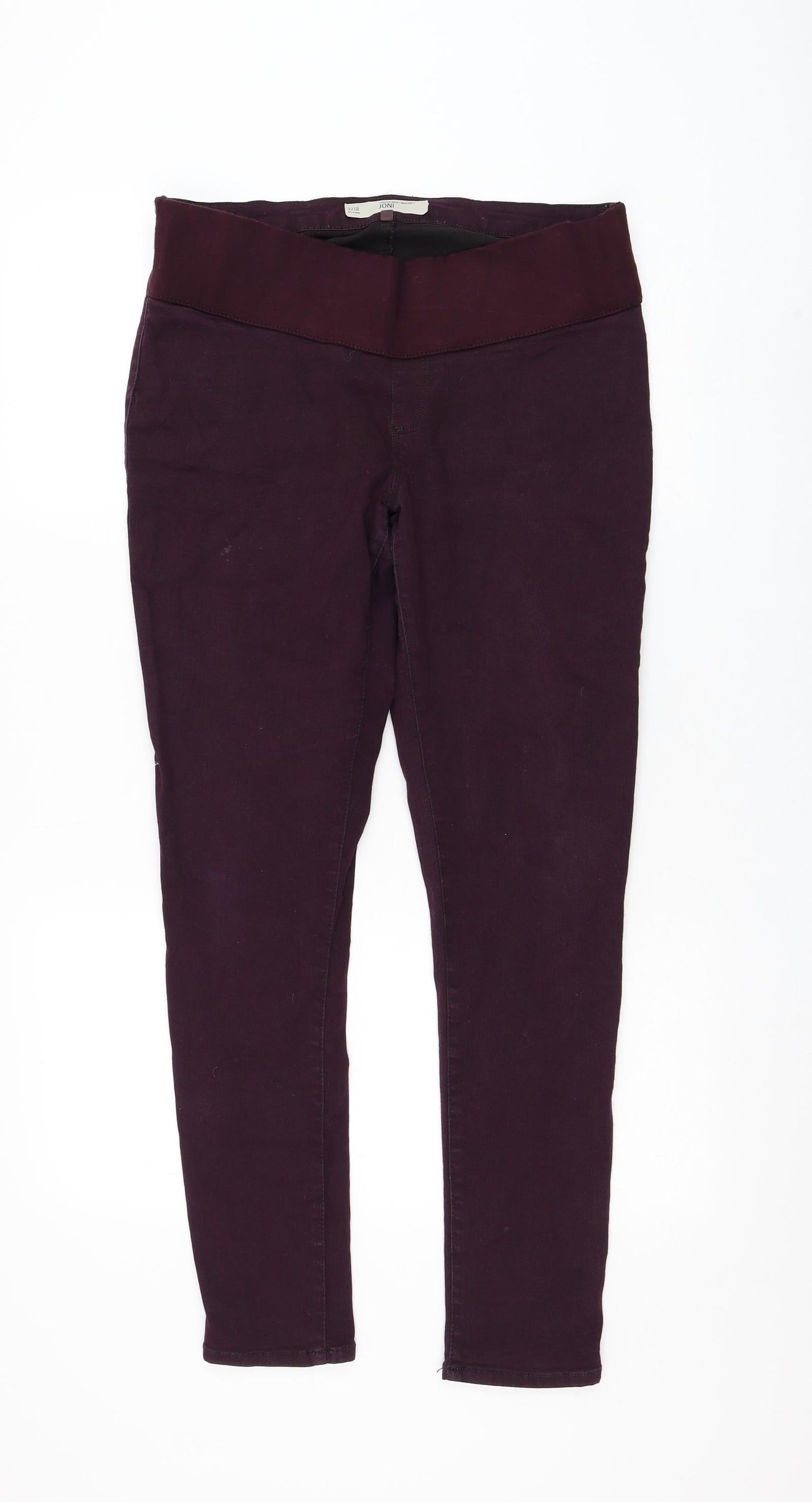 Topshop Womens Purple Cotton Jegging Jeans Size 12 L28 in Regular