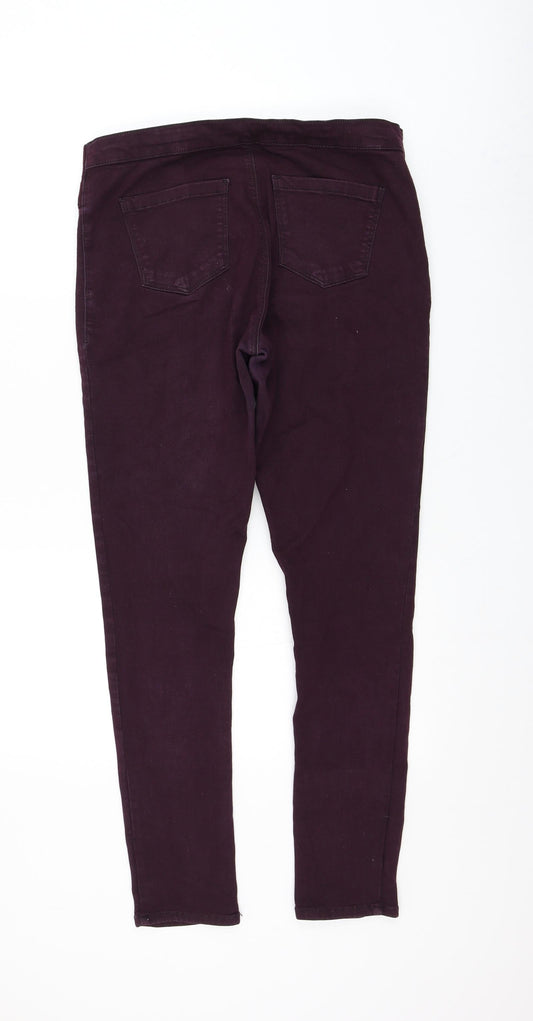 Topshop Womens Purple Cotton Jegging Jeans Size 12 L28 in Regular