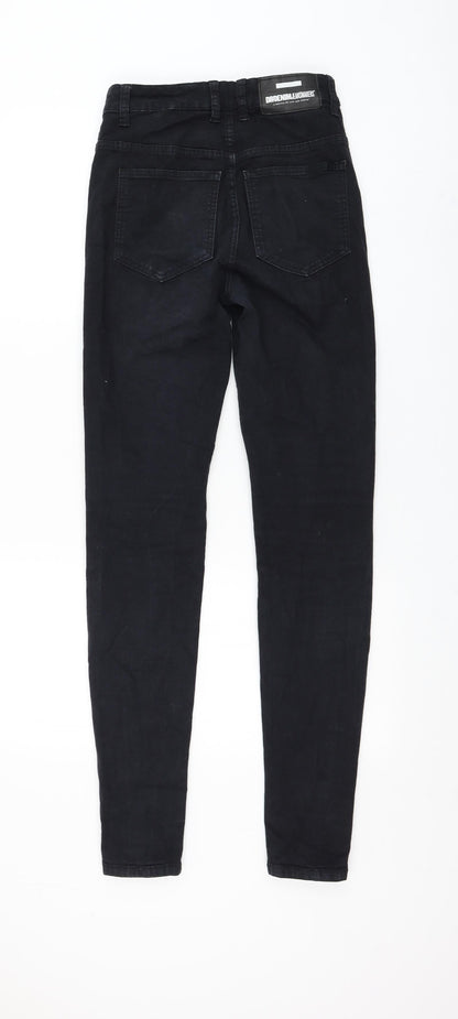Womens UK Size 26 in Dr. Denim Regular Fit Skinny Black Jeans