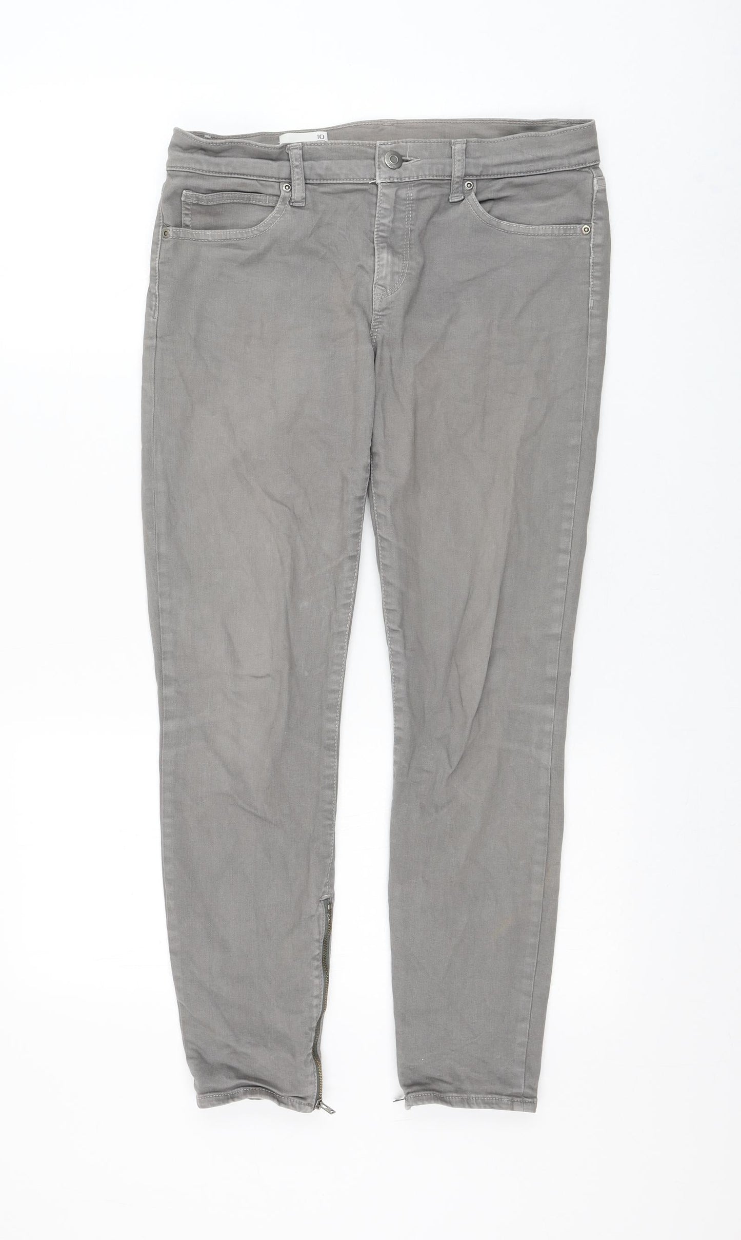 Gap Womens Grey Cotton Skinny Jeans Size 10 L26 in Regular Zip
