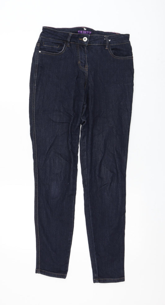TU Womens Blue Viscose Skinny Jeans Size 10 L28 in Regular Zip