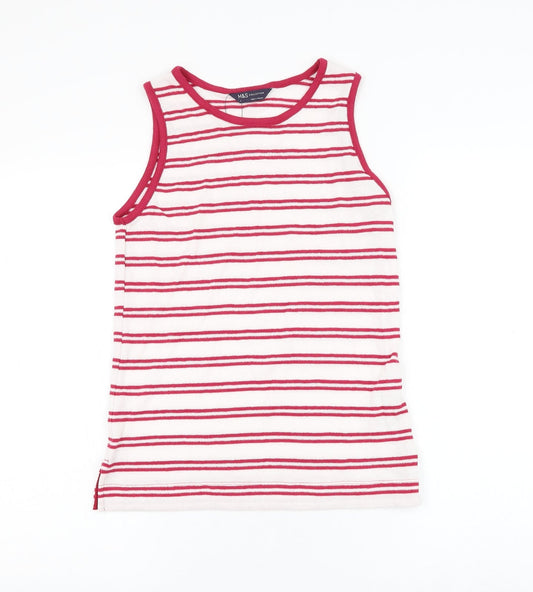 Womens UK Size 6 Marks and Spencer White Basic Tank
