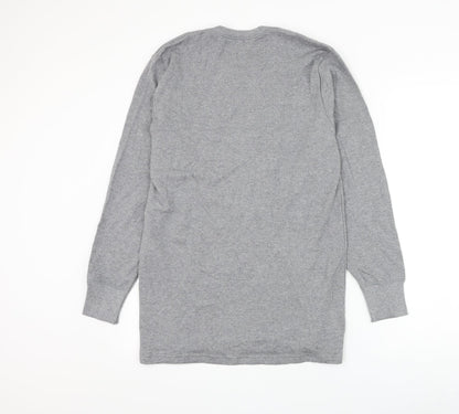 Marks and Spencer Mens Grey Round Neck Cotton Pullover Jumper Size M