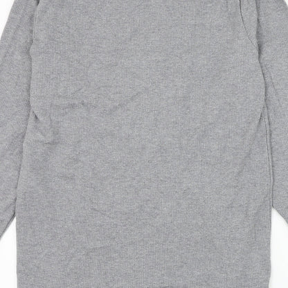 Marks and Spencer Mens Grey Round Neck Cotton Pullover Jumper Size M