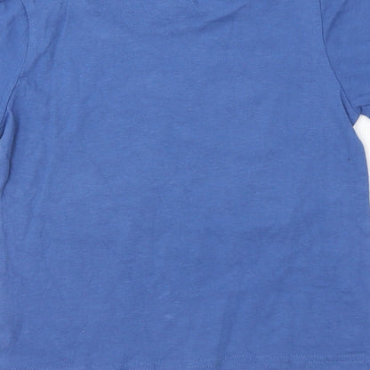 M&Co Boys Blue Cotton Basic T-Shirt Size 4-5 Years Round Neck Pullover - Game Over