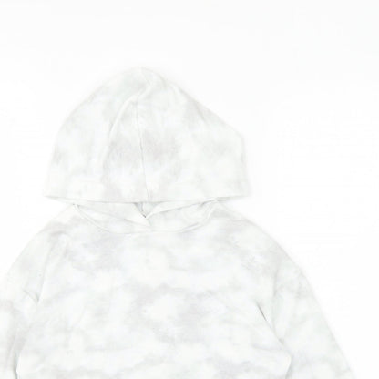 Matalan Girls Grey Polyester Pullover Hoodie Size 9 Years Pullover