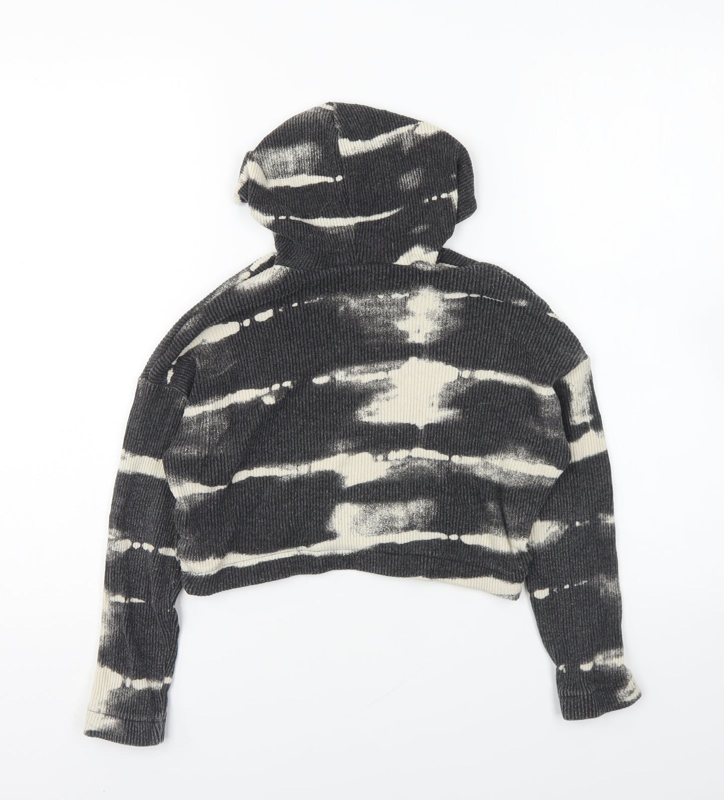H&M Girls Grey Viscose Pullover Hoodie Size 9-10 Years Pullover