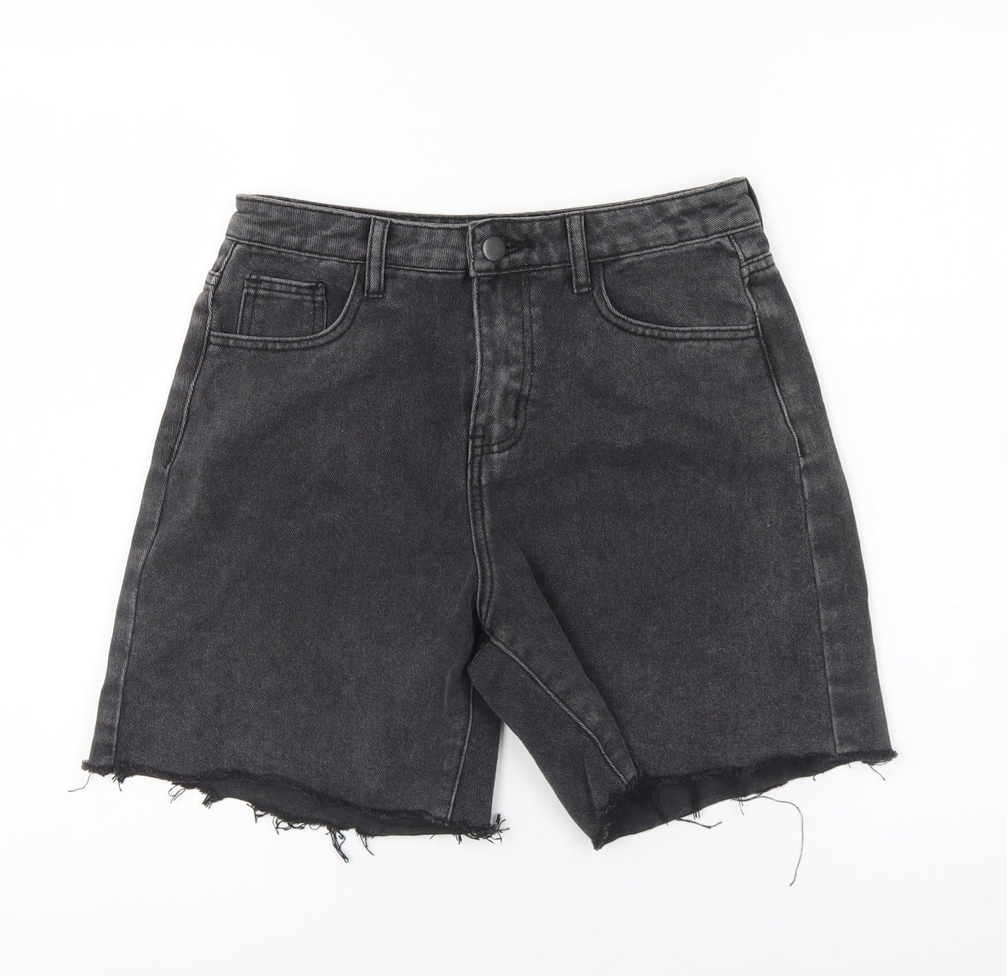 In the Style Womens Black Cotton Hot Pants Shorts Size 8 L6 in Regular Button