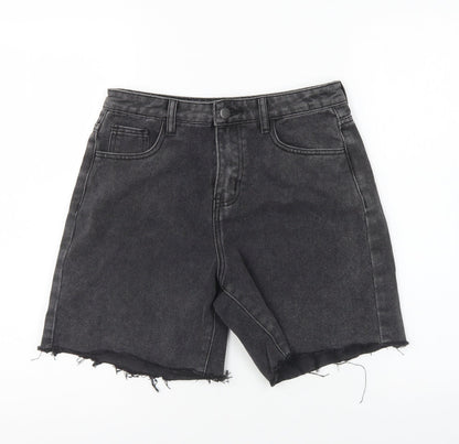 In the Style Womens Black Cotton Hot Pants Shorts Size 8 L6 in Regular Button