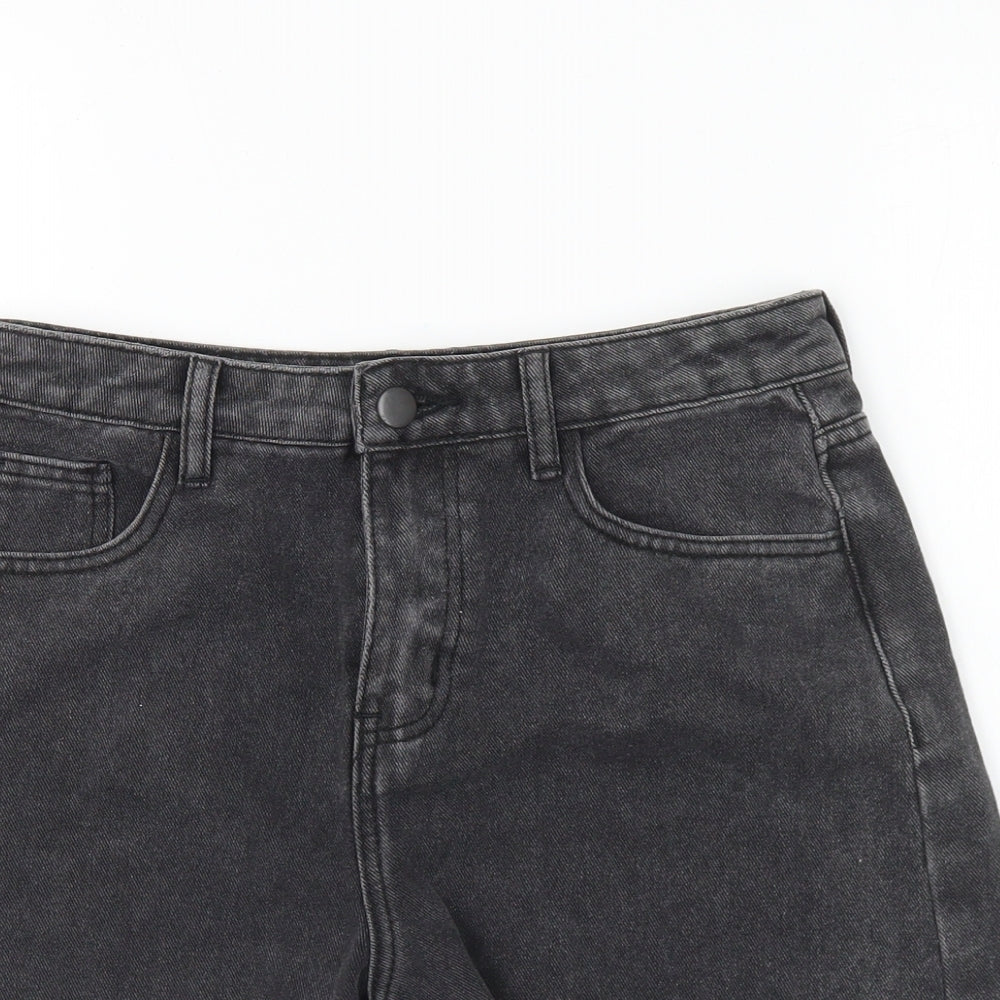 In the Style Womens Black Cotton Hot Pants Shorts Size 8 L6 in Regular Button