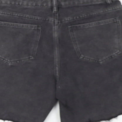 In the Style Womens Black Cotton Hot Pants Shorts Size 8 L6 in Regular Button