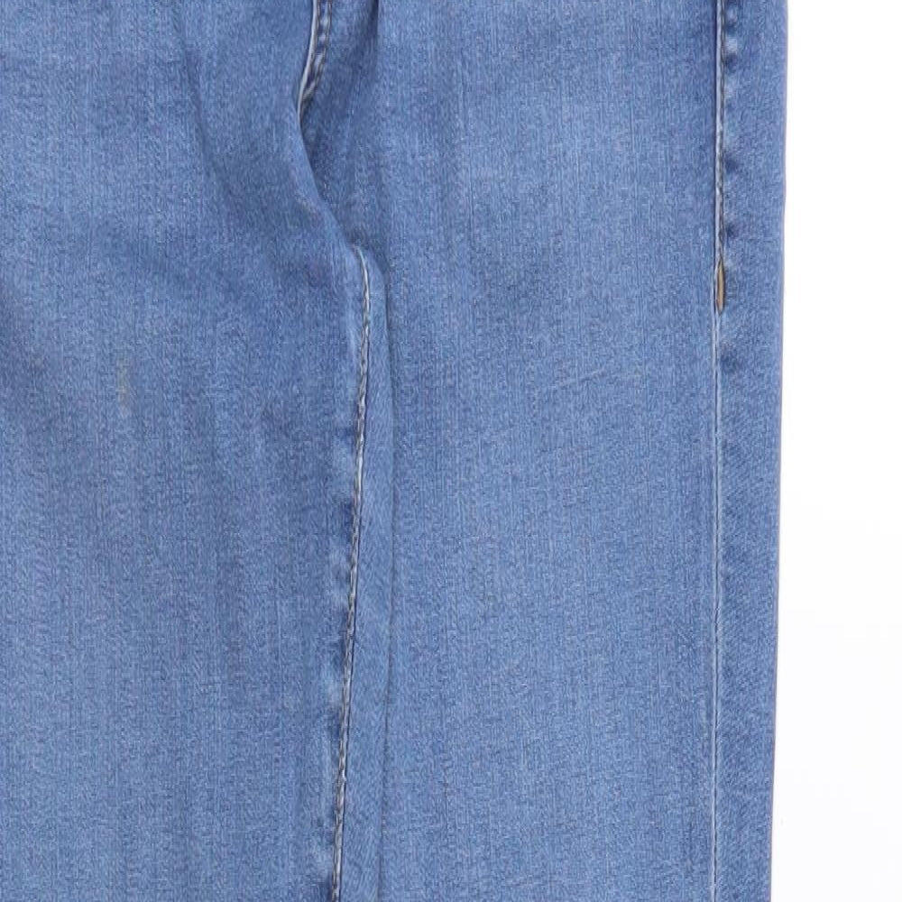 Topshop Womens Blue Cotton Skinny Jeans Size 28 in L32 in Regular Button