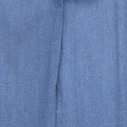 Topshop Womens Blue Cotton Skinny Jeans Size 28 in L32 in Regular Button