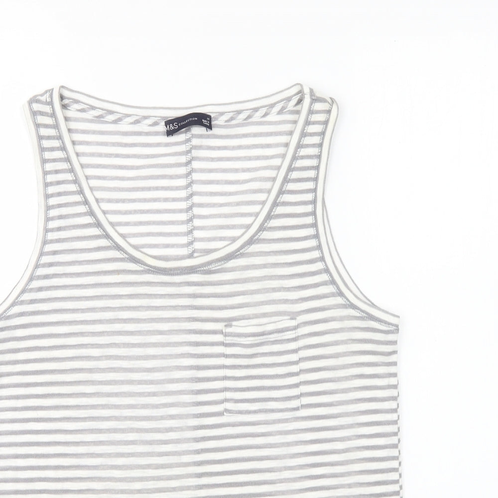 Womens UK Size 14 Marks and Spencer Grey Basic Tank