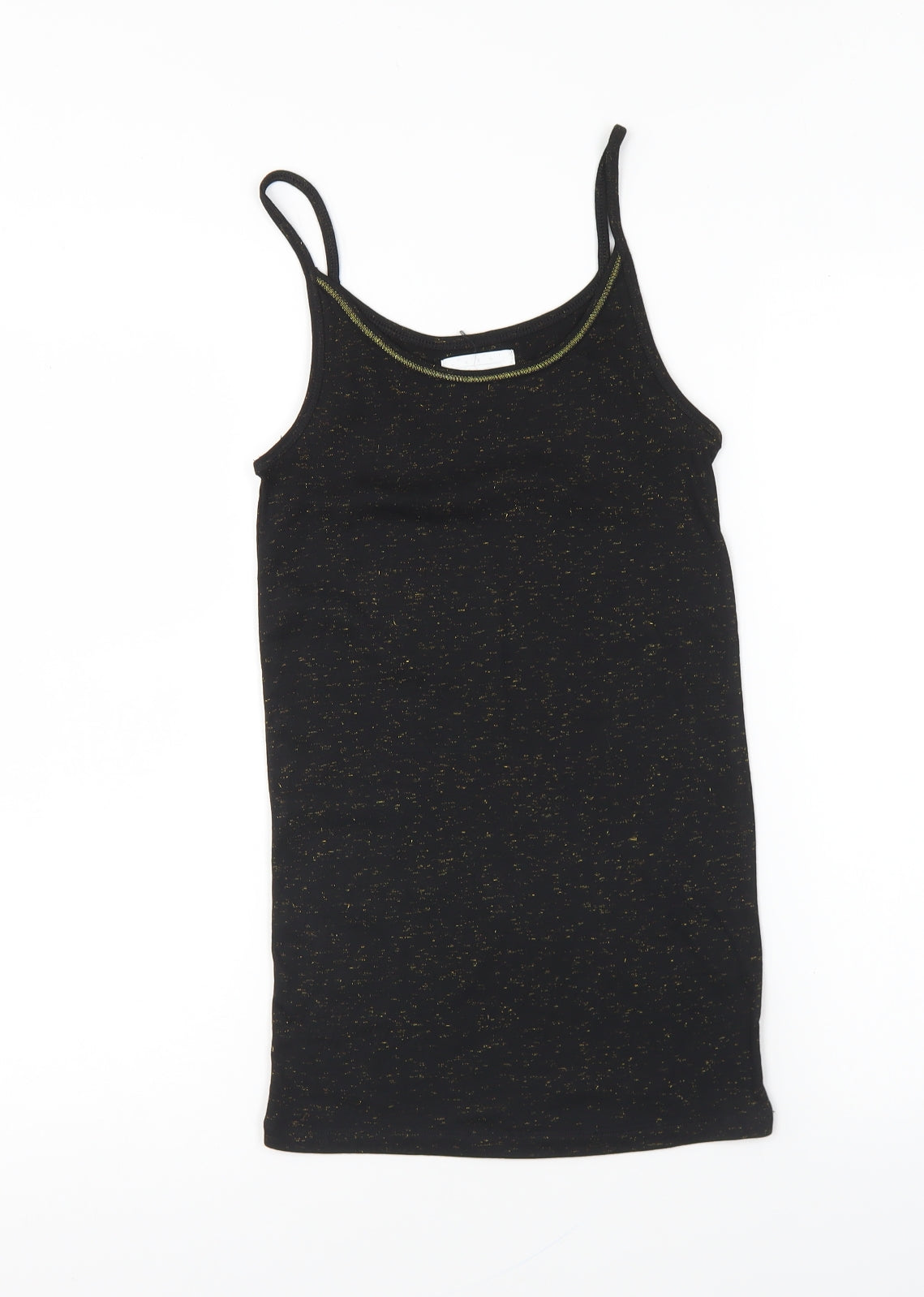 Matalan Girls Black Polyester Basic Tank Size 8-9 Years Round Neck Pullover