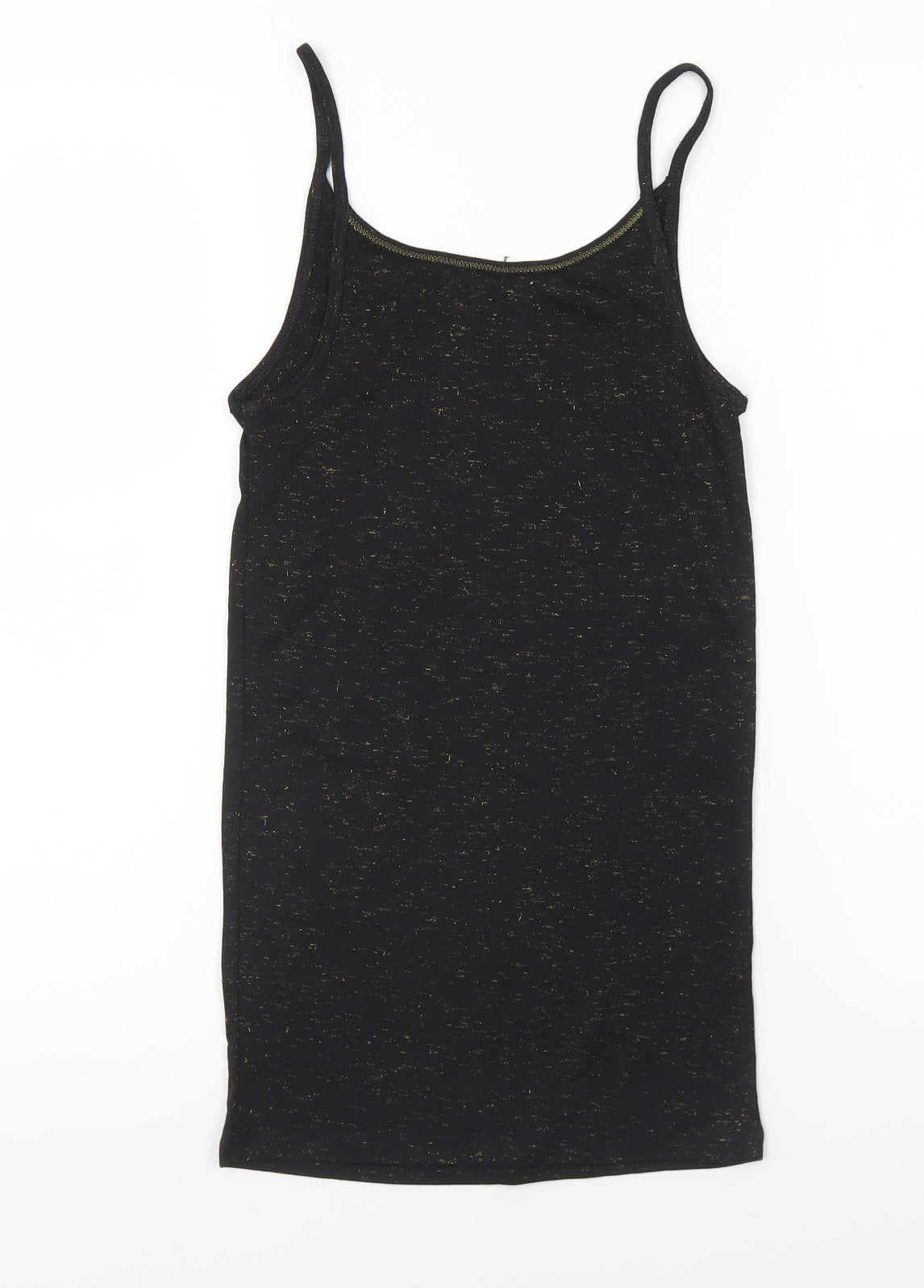 Matalan Girls Black Polyester Basic Tank Size 8-9 Years Round Neck Pullover