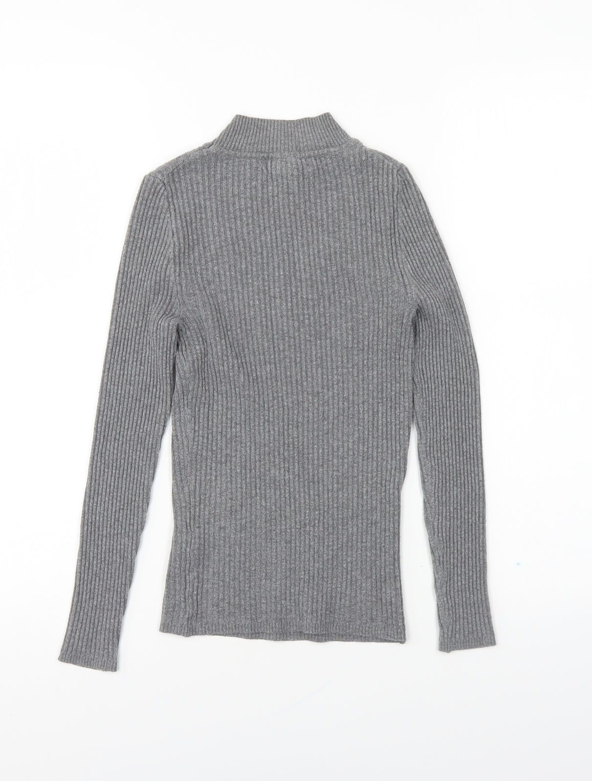 Primark Womens Grey High Neck Polyester Pullover Jumper Size XS