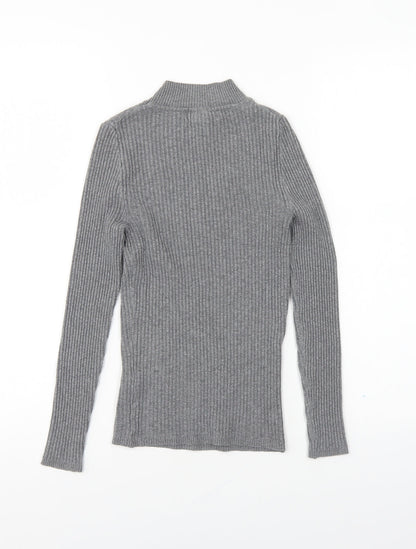 Primark Womens Grey High Neck Polyester Pullover Jumper Size XS