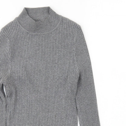 Primark Womens Grey High Neck Polyester Pullover Jumper Size XS
