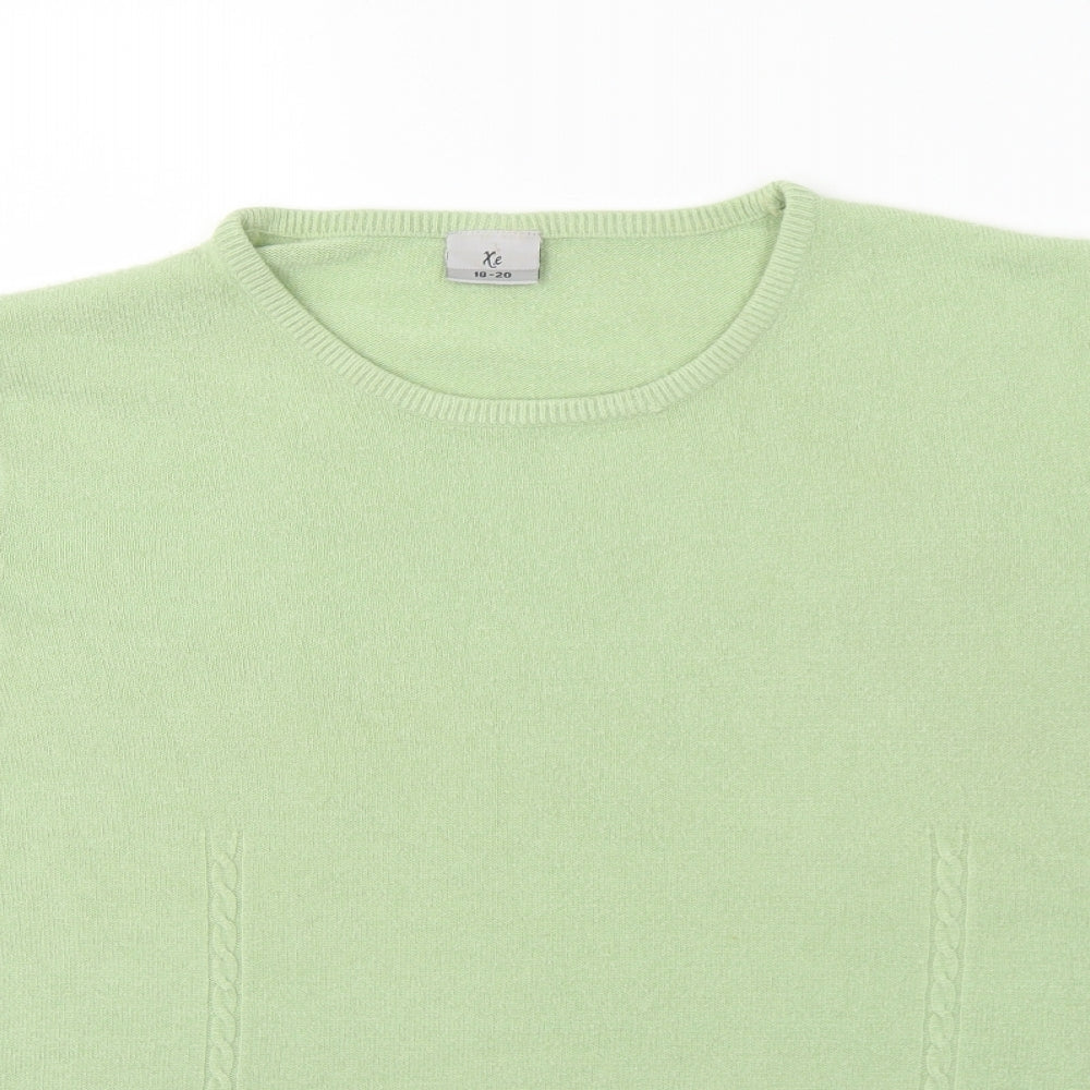 Womens UK Size 18 XE Green Pullover Jumper
