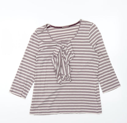 Womens UK Size 12 Wrap Grey Basic T-Shirt
