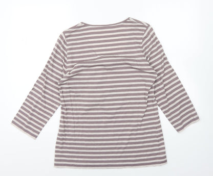 Womens UK Size 12 Wrap Grey Basic T-Shirt