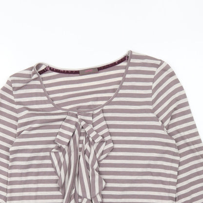 Womens UK Size 12 Wrap Grey Basic T-Shirt