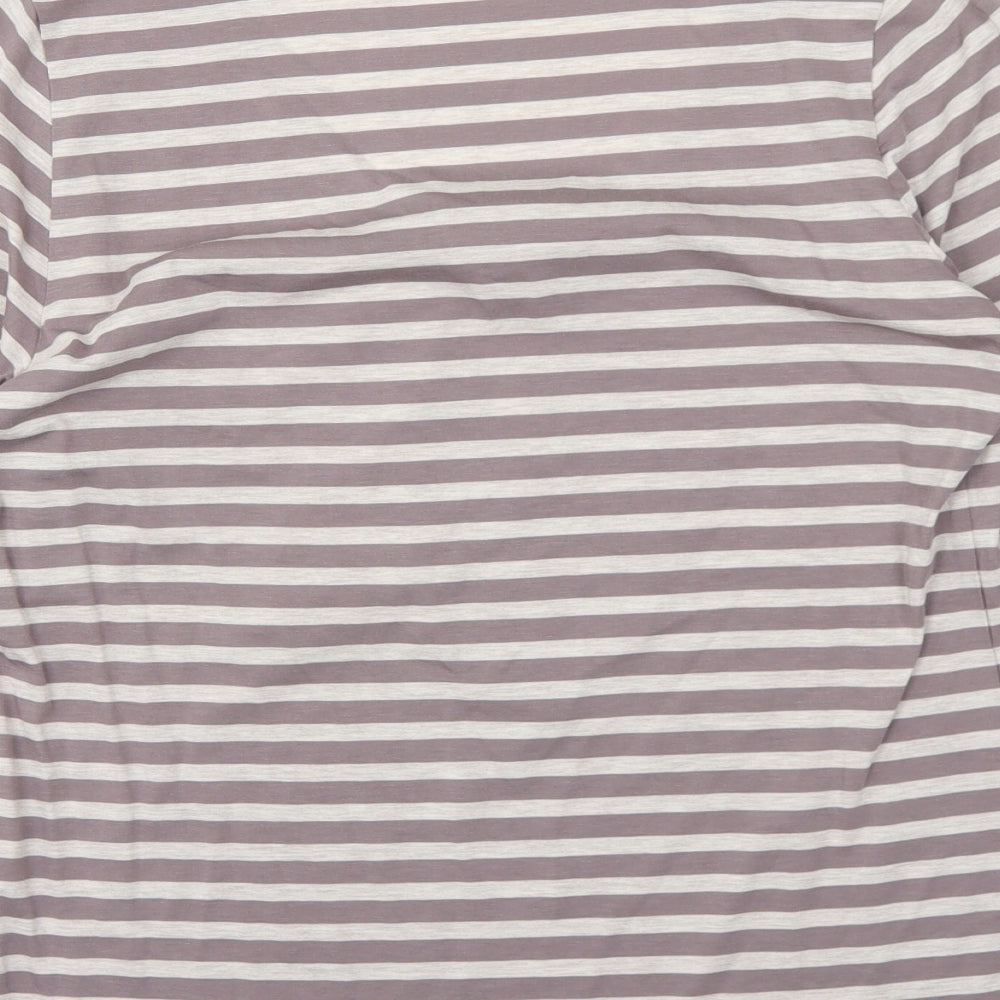 Womens UK Size 12 Wrap Grey Basic T-Shirt