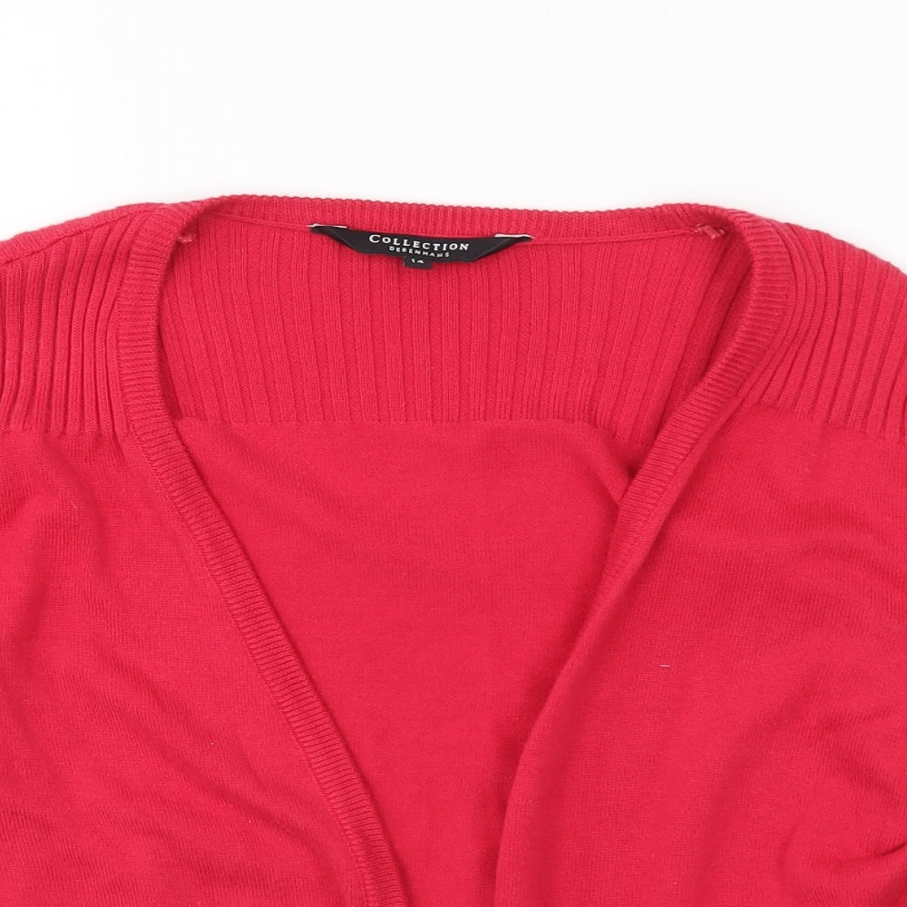 Womens UK Size 14 Debenhams Red Cardigan Jumper