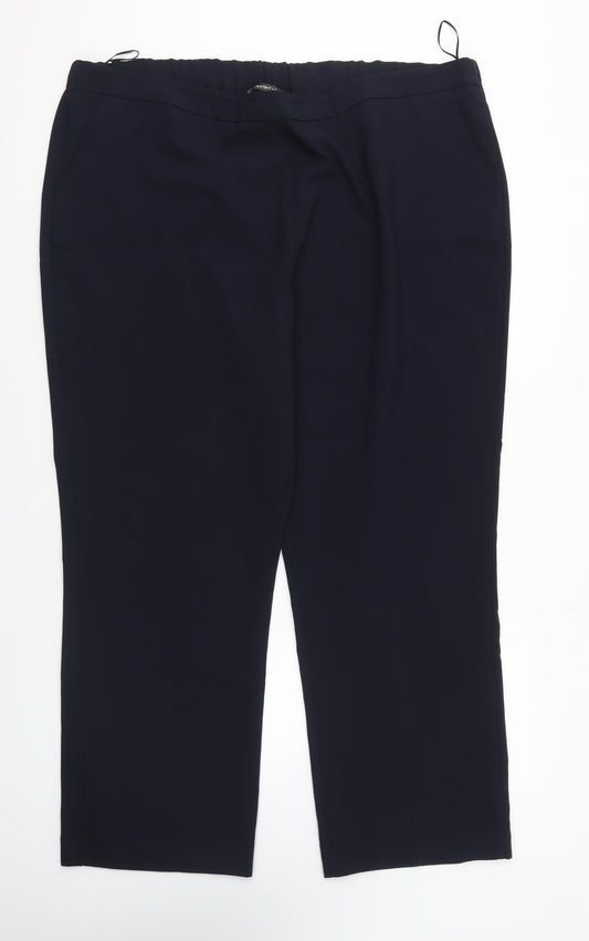 Bonmarché Mens Blue Polyester Trousers Size 22 L27 in Regular