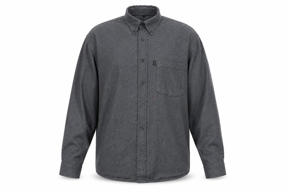 Mens UK Size L Recover Grey  Button-Up Long Sleeve Casual Shirt