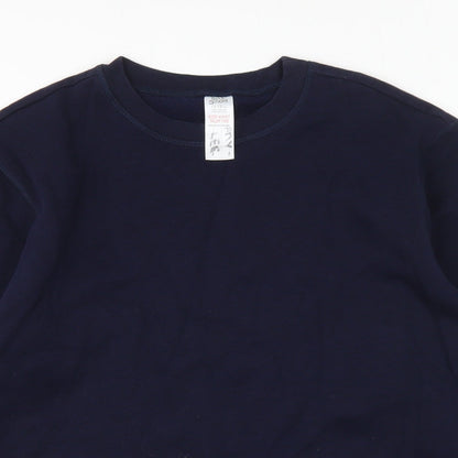 Back To Scool Boys Blue Cotton Pullover Sweatshirt Size 12-13 Years Pullover