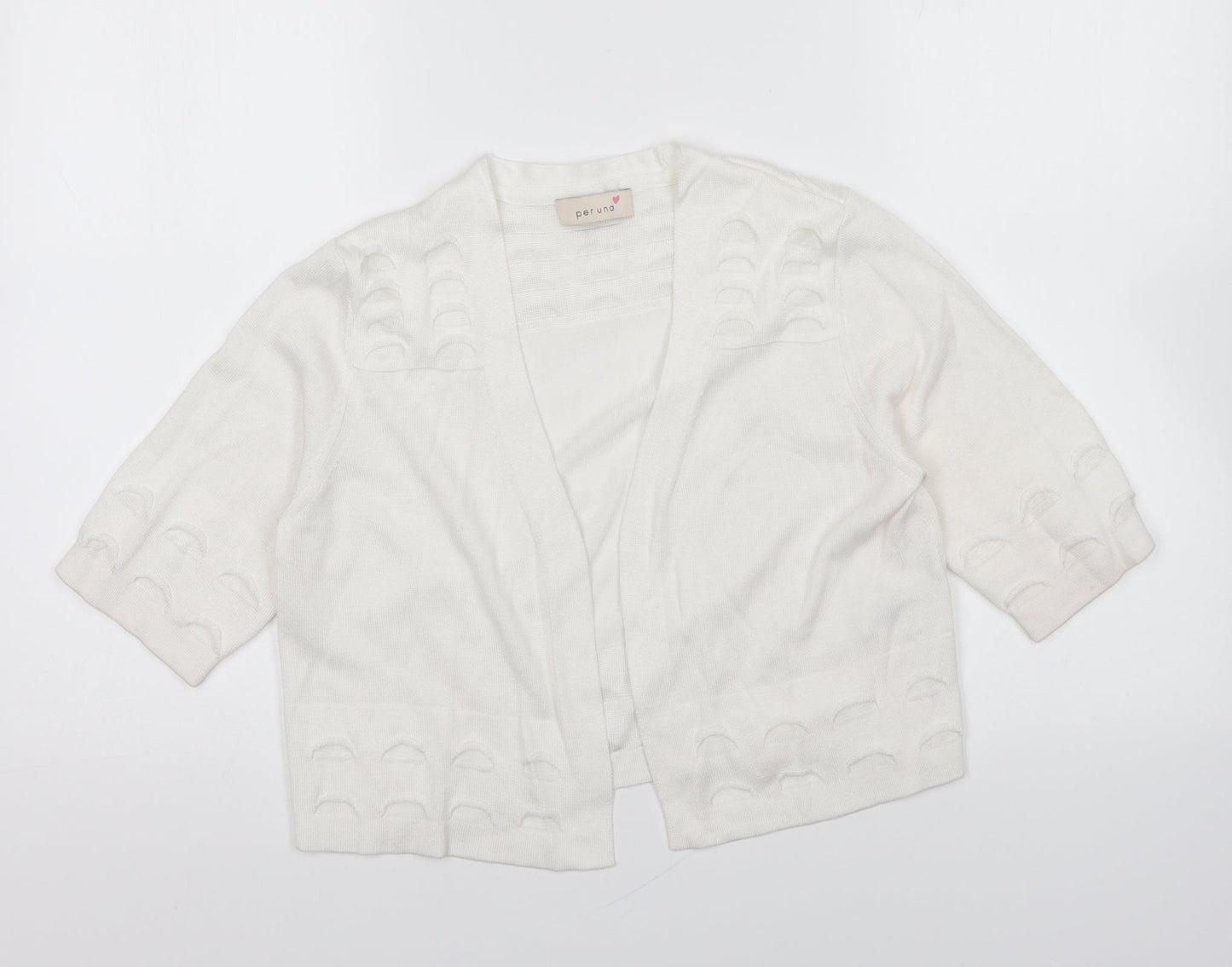 Womens UK Size 10 Per Una White Cardigan Jumper