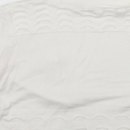 Womens UK Size 10 Per Una White Cardigan Jumper
