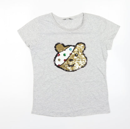George Womens Grey Polyester Basic T-Shirt Size S Round Neck - Pudsey Bear