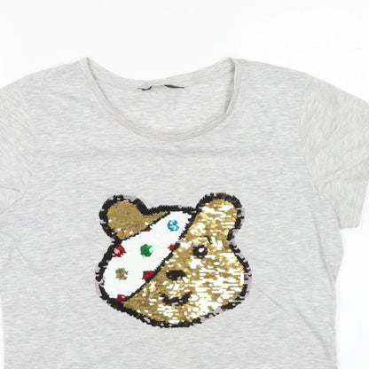 George Womens Grey Polyester Basic T-Shirt Size S Round Neck - Pudsey Bear