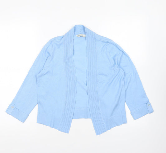 BHS Womens Blue V-Neck Viscose Cardigan Jumper Size 10