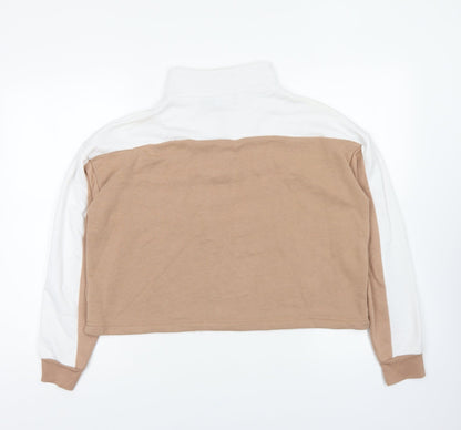 New Look Womens Multicoloured Cotton Pullover Sweatshirt Size 12 Zip - Colour Block