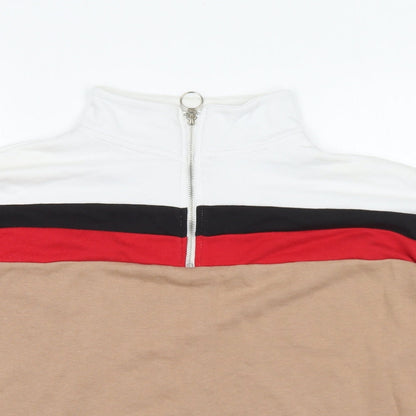 New Look Womens Multicoloured Cotton Pullover Sweatshirt Size 12 Zip - Colour Block