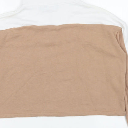 New Look Womens Multicoloured Cotton Pullover Sweatshirt Size 12 Zip - Colour Block