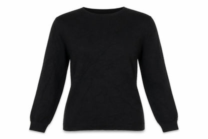 Luisa Lorenzi Womens Black Round Neck Polyester Pullover Jumper Size M