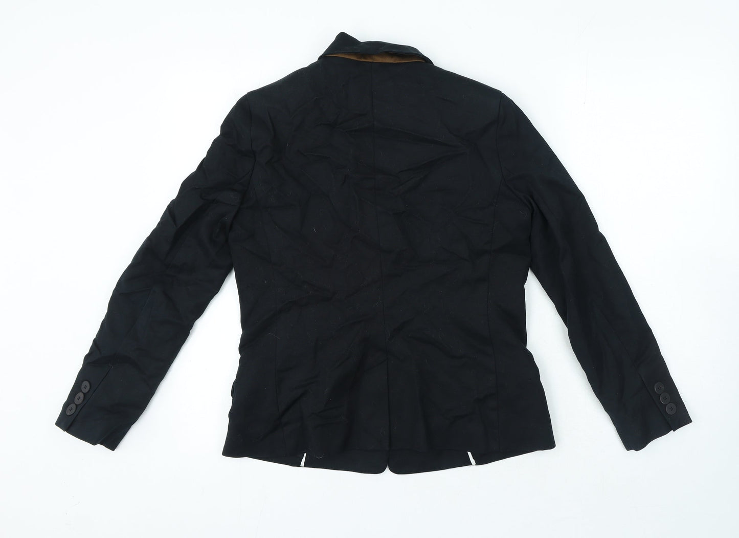 Mango Womens Black Cotton Jacket Blazer Size 10